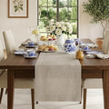 Classic Linen™ by D'Moksha Natural Table Runner 108 Inches Long, 100% Pure Linen by DMokshaHomes