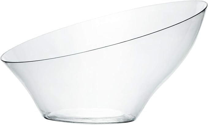 PLASTICPRO Disposable Angled Plastic Bowls Round Large Serving Bowl, Elegant by PLASTICPRO