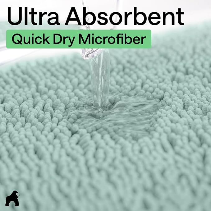 GORILLA GRIP Bath Rug Mat 44x26, Soft Absorbent Chenille, Quick Dry Microfiber - Image 5