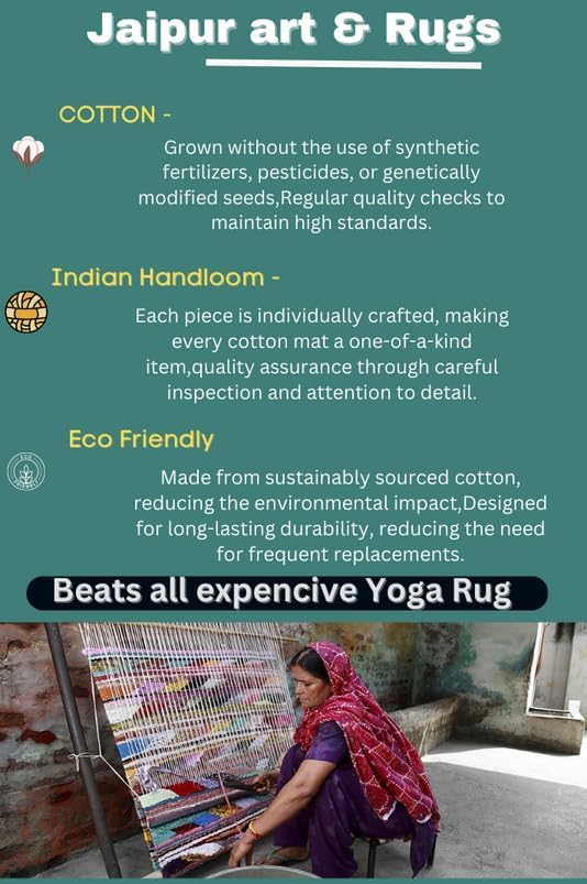 Jaipur art & Rugs Cotton Yoga Mat - Image 9