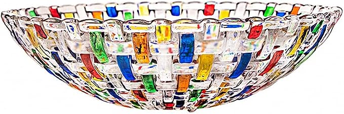 MAGCOLOR Hand Painted Colorful Woven Glass Crystal Salad & Fruit Bowl Decoration by MAGCOLOR