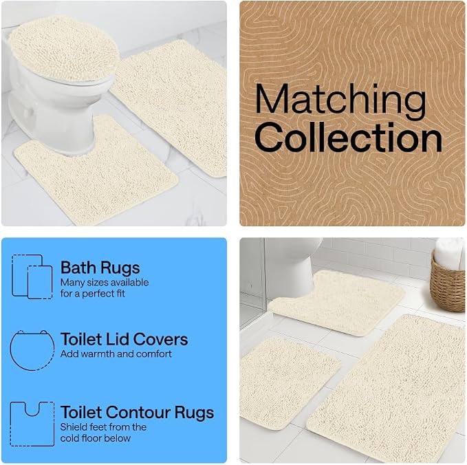 GORILLA GRIP Bath Rug Mat 30x20, Thick Soft Absorbent Chenille, Quick Dry - Image 8