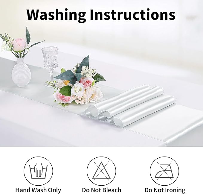 15-Pack Satin Table Runner Silver 12 x 108 inches Long, Table Runners - Image 3