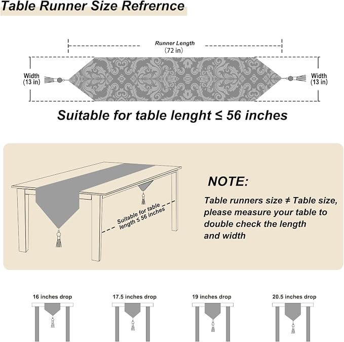 Elegant Table Runners 72 inches Long Chenille - Image 2