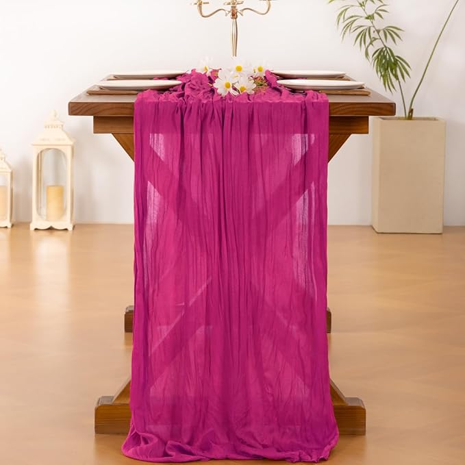 Cheesecloth Table Runner Summer Boho Wedding Birthday Party Home Decor | Hot - Image 4