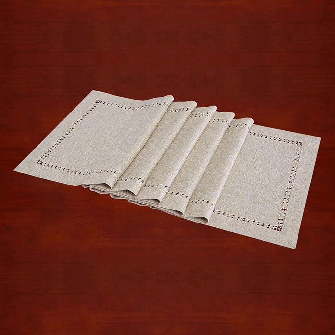 Grelucgo Handmade Hemstitched Polyester Rectangle Table Runners Dresser Scarves - Image 4