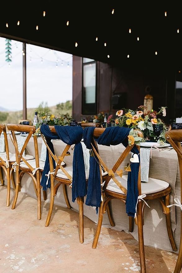 6Pack Navy Blue Cheesecloth Table Runner 20 x 120 inch Gauze Table Runner | - Image 8
