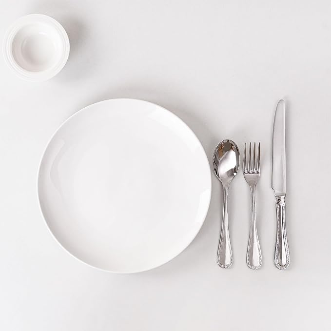 White Dinner Plates Set of 6, 10 Inch Ceramic Plates – White Porcelain Dinner - Image 7