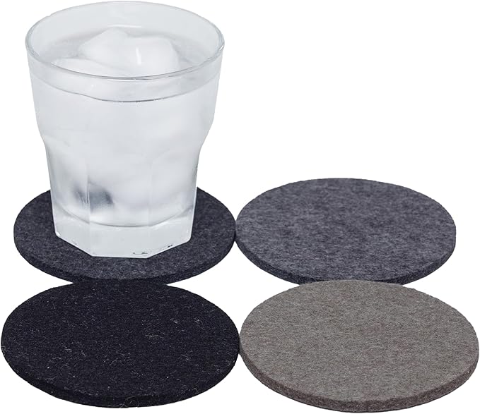 Graf Lantz - Bierfilzl Merino Wool Round Coasters Set of 4 - Shadow - Absorbs by GrafLantz