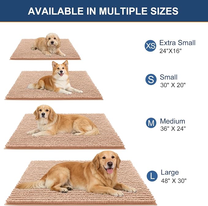 OLANLY Dog Door Mat for Muddy Paws 36x24, Ultra Absorbent Chenille Mud Doormat - Image 2
