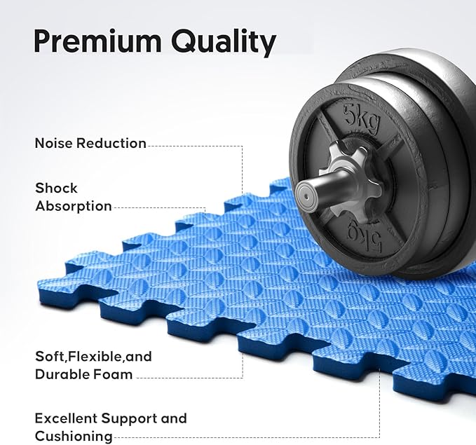 32 Pack Home Gym Mat, Puzzle Exercise Mat, EVA Interlocking Foam Floor Tiles - Image 3