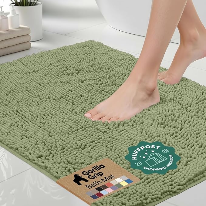 GORILLA GRIP Bath Rug Mat 30x20, Thick Soft Absorbent Chenille, Quick Dry by Unknown