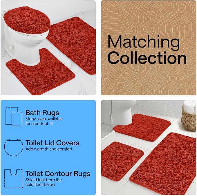 GORILLA GRIP Bath Rug Mat 44x26, Soft Absorbent Chenille, Quick Dry Microfiber - Image 8