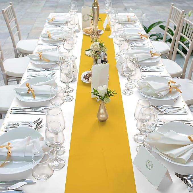 1Pcs White and Gold Tablecloth Party Decorations, Plastic White Table Cloth - Image 6