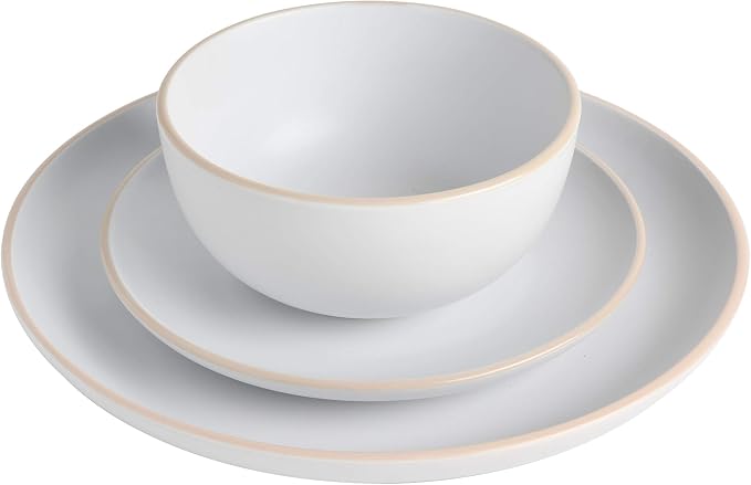 Gibson Home Rockaway 12-Piece Round Stoneware Dinnerware Set, Service - Image 3