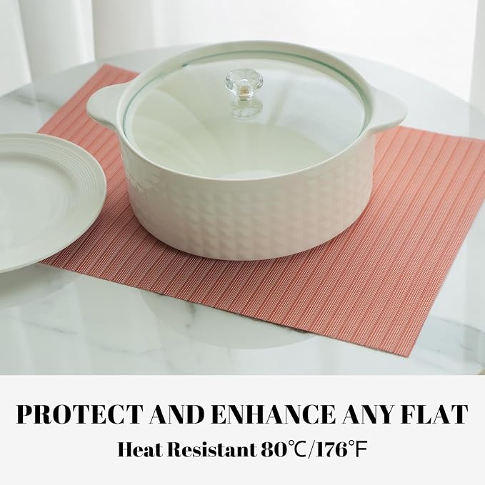 Placemats Set of 4 Vinyl/Plastic Woven Place Mats - Image 5