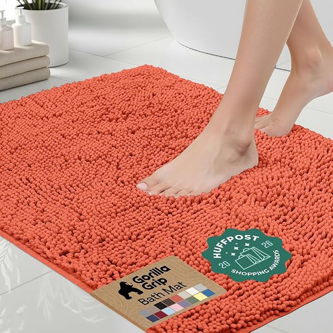GORILLA GRIP Bath Rug Mat 30x20, Thick Soft Absorbent Chenille, Quick Dry by Unknown