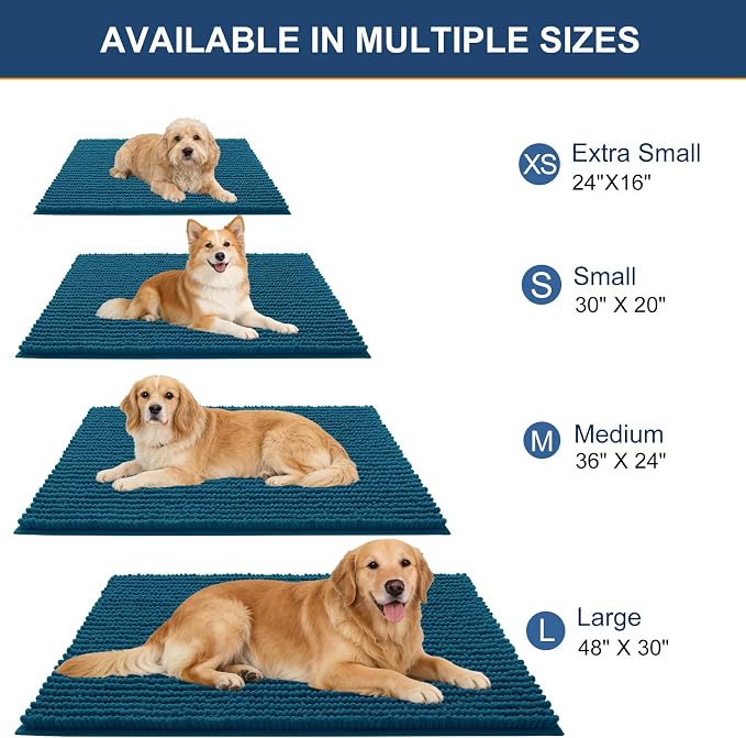OLANLY Dog Door Mat for Muddy Paws 70x46, Ultra Absorbent Chenille Mud Doormat - Image 2