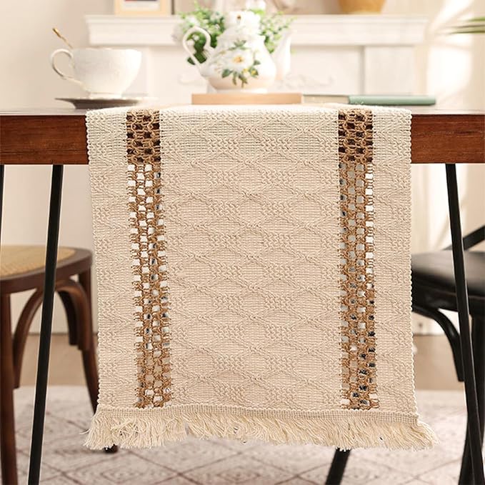 Boho Table Runner 48 Inches Long Summer Decorations Farmhouse Macrame Table - Image 5