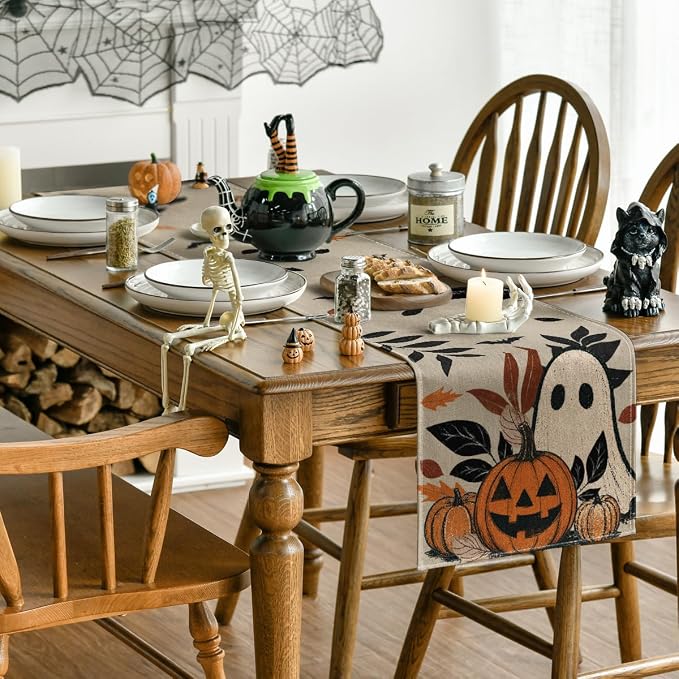 Artoid Mode 210 GSM Halloween Table Runner 13x120 Inch Home Party Decor | - Image 4