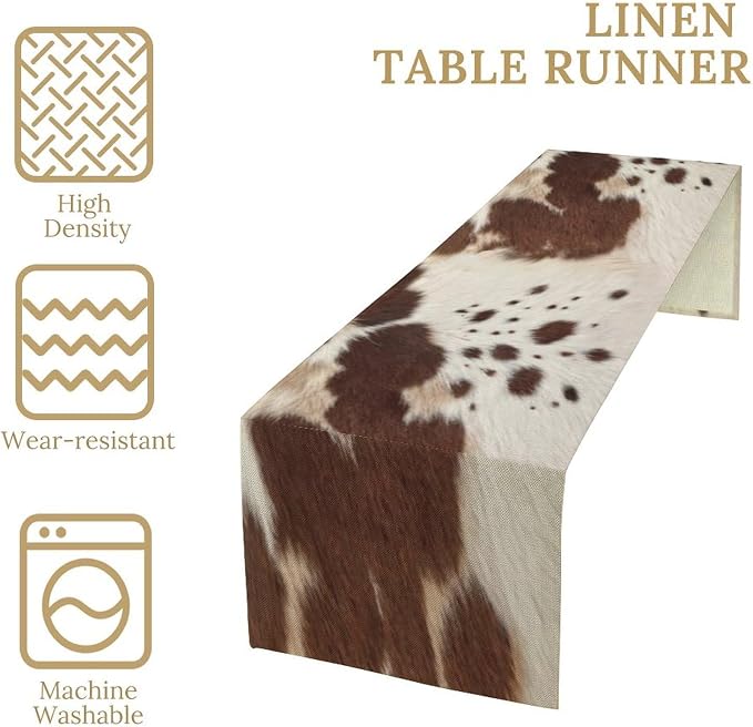 Cow Print Table Runner, 13x120 Inch - Image 4