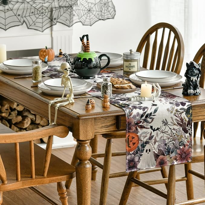 Artoid Mode 210 GSM Halloween Table Runner 13x60 Inch Home Party Decor | - Image 4