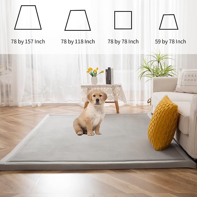 MAXYOYO Grey Coral Velvet Area Rug, Thick Japanese Tatami Mat Living Room Carpet - Image 7