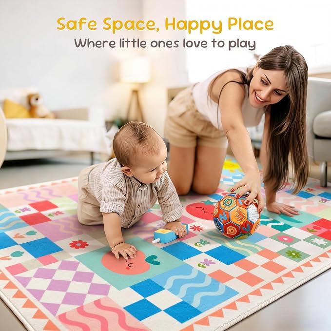 3x5 Washable Kid Bedroom Rug for Girls, Soft Non-Slip Toddler Playroom Carpet - Image 5