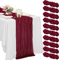 10 Pack Burgundy Cheesecloth Table Runner 6FT Boho Gauze Fabric Table Runner by HAISIWLKJ