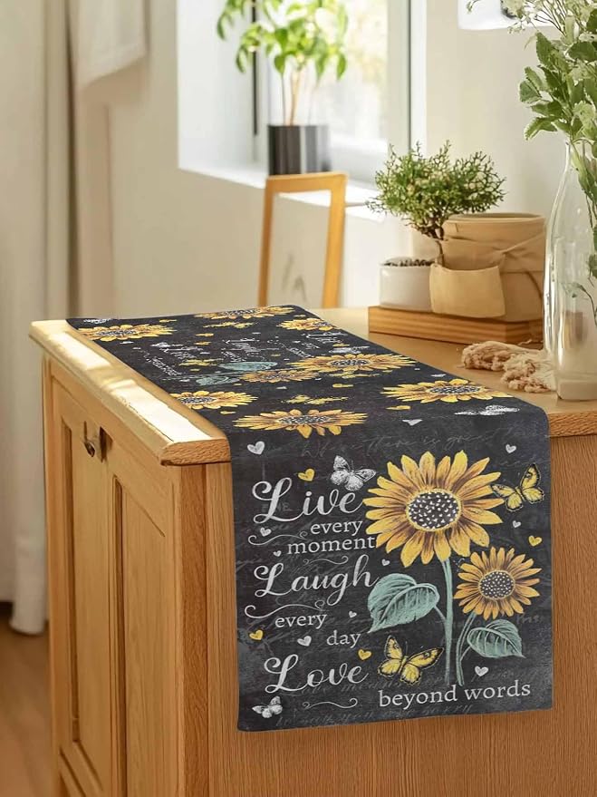 Retro Sunflower Table Runners 90 Inches Long, Spring Summer Farmhouse Table - Image 7