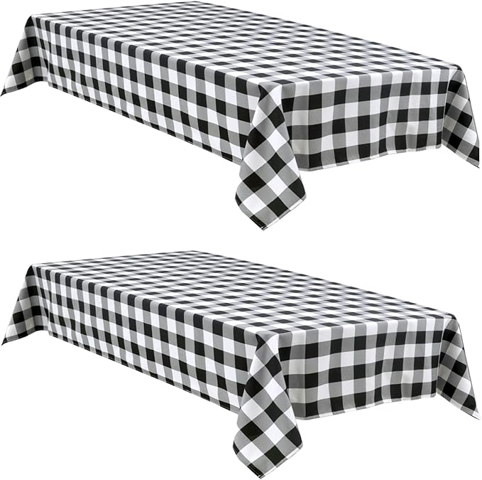 Buffalo Plaid Tablecloth 2 Pack, 60 x 102 inch, Stain and Wrinkle Resistant by Hiasan