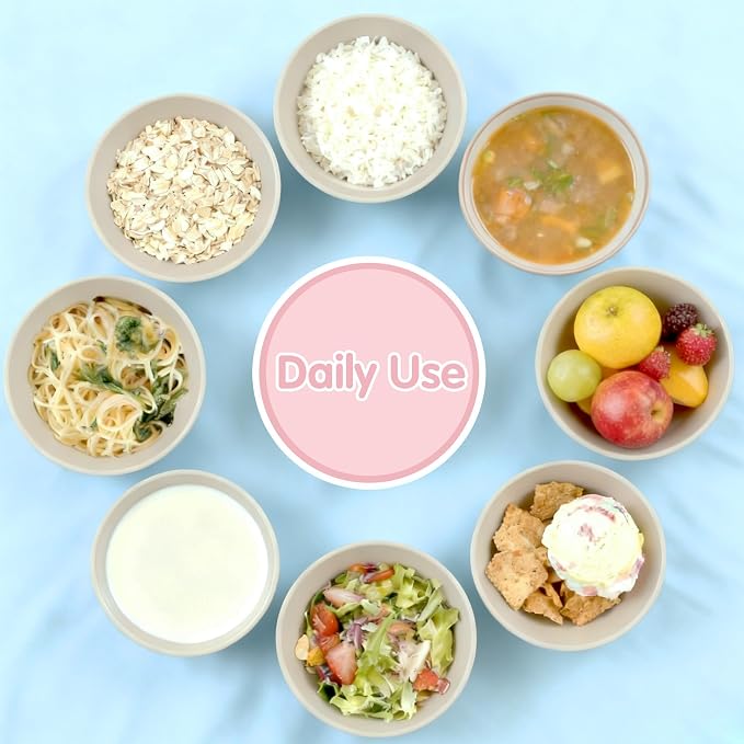 Quatish 14 PCS Unbreakable Cereal Bowls, Dishwasher & Microwave Safe Wheat - Image 6