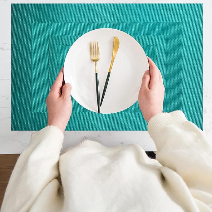 PIGCHCY Placemats Set of 12 Washable Durable Place Mats Vinyl Heat Resistant - Image 6