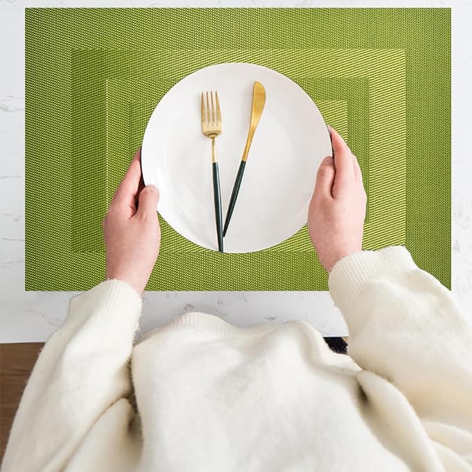 PIGCHCY Placemats Washable Woven Vinyl Durable Placemats - Image 6