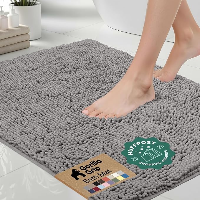 GORILLA GRIP Bath Rug Mat, Thick Soft Absorbent Chenille, Quick Dry Microfiber by Unknown