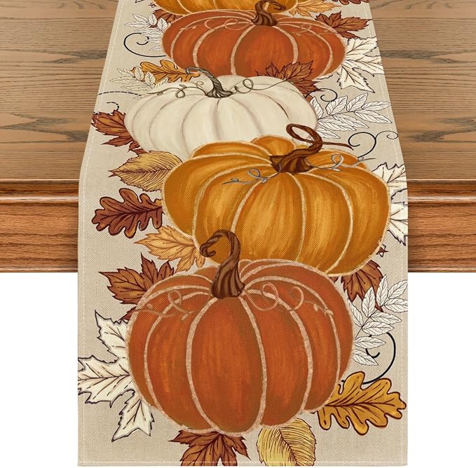 Artoid Mode 210 GSM Fall Table Runner 13x36 Inch Home Party Decor | Orange by ArtoidMode