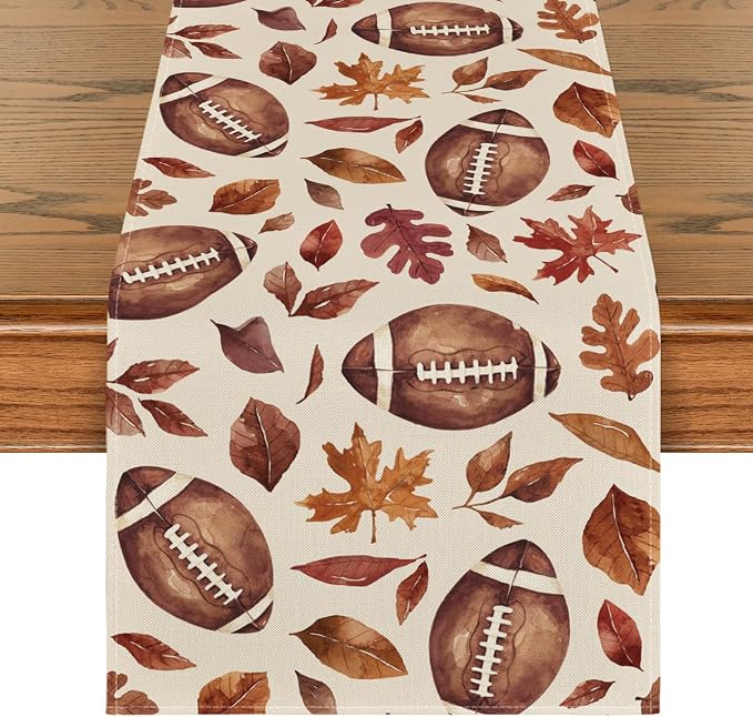 Artoid Mode 210 GSM Fall Table Runner 13x120 Inch Home Party Decor | Rugby by ArtoidMode
