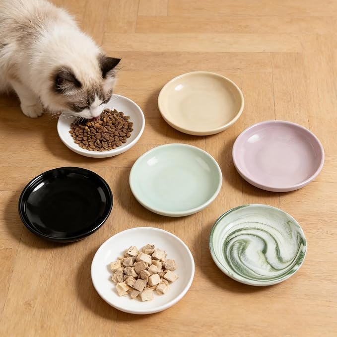 3 PCS Ceramic Cat Bowls, 5.5 in Pet Bowl Cat Dishes - Image 8