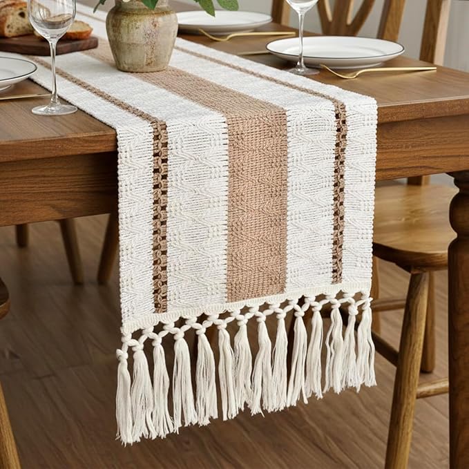 Boho Table Runner with Tassels 12x48 Inch - Image 7