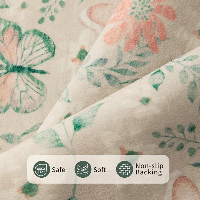 Rugxara Floral Rug for Living Room Bedroom, 4x6 Washable Rug, Large Non Slip - Image 5