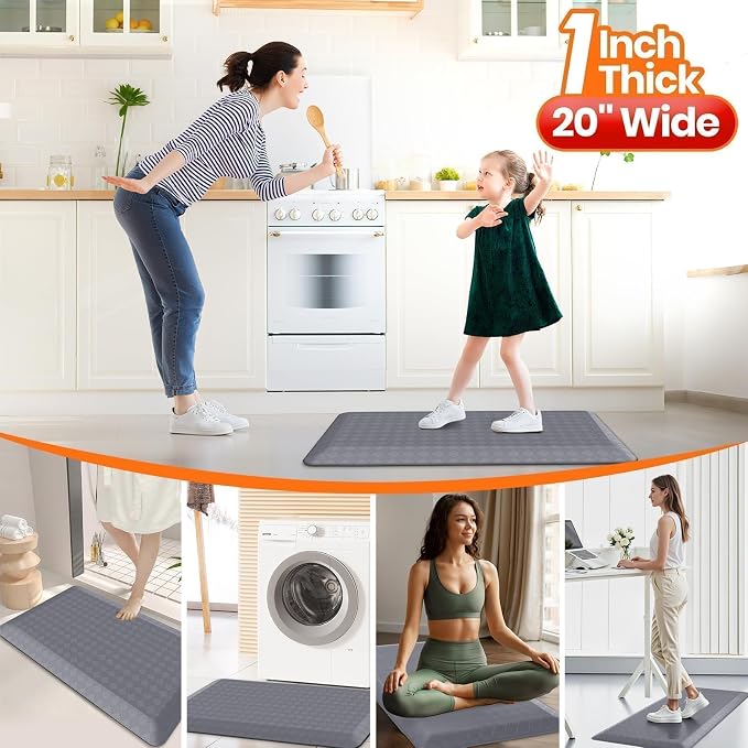 StepRite 1” Thick Kitchen Mats for Floor, Anti Fatigue Kitchen Rugs, Heavy Duty - Image 6