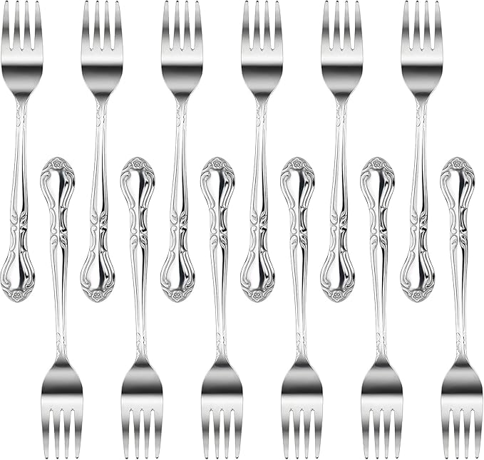 New Star Foodservice Rose Pattern 18/0 Stainless Steel Salad Fork, Commercial by NewStarFoodservice