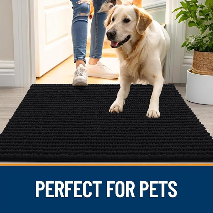OLANLY Dog Door Mat for Muddy Paws 47x20, Ultra Absorbent Chenille Mud Doormat - Image 6