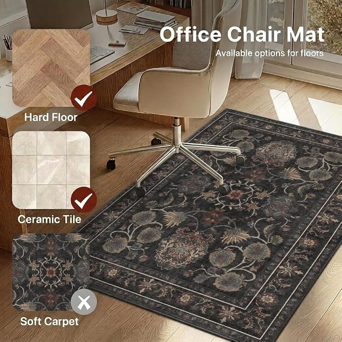 36"x60" Office Chair Mat for Hardwood Tile Floor, Under Desk Carpet Protector - Image 3