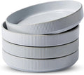 famiware Star 8.25" Pasta Bowls Set of 4, Bowl Plates, Light Gray | Microwave & by Famiware