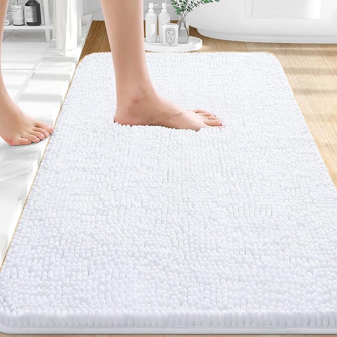 OLANLY Bathroom Rugs 36x24, Extra Soft Absorbent Chenille Bath Rugs, Rubber by OLANLY