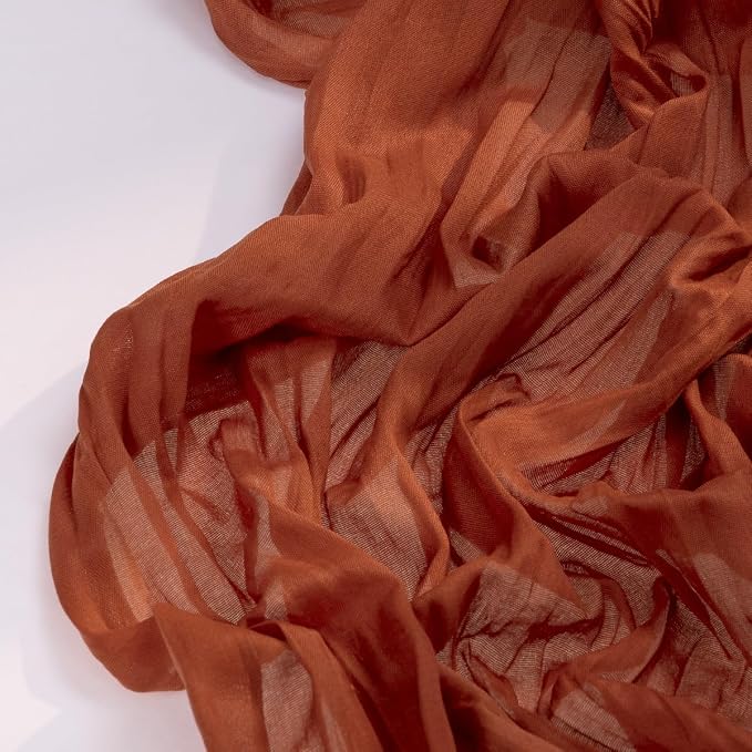 DeZerlor Terracotta Cheesecloth Table Runners 12 Pack Fall Runners | 120Inch - Image 4