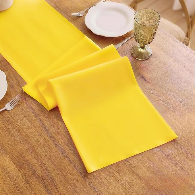 Yellow Table Runner, Waterproof Washable Runners 60 Inches Long | Reusable - Image 3