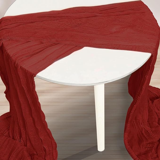 6 Pack Terracotta Christmas Cheesecloth Table Runner 35x120 Inch 10Ft Rustic - Image 3
