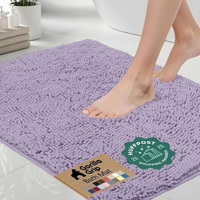GORILLA GRIP Bath Rug Mat, Thick Soft Absorbent Chenille, Quick Dry Microfiber by Unknown